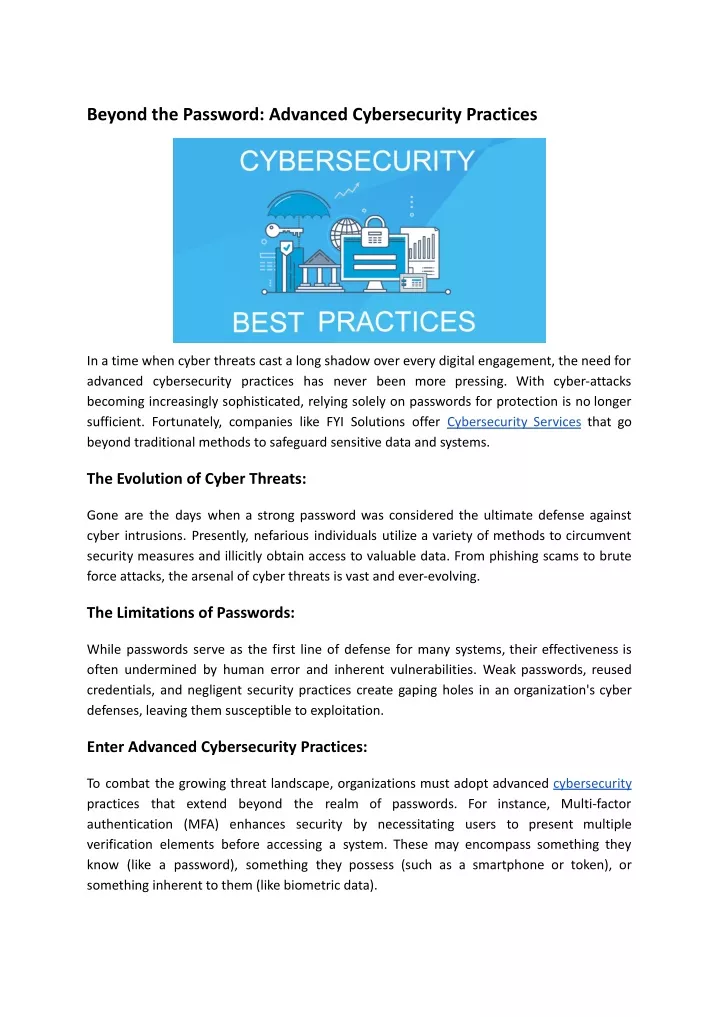 beyond the password advanced cybersecurity