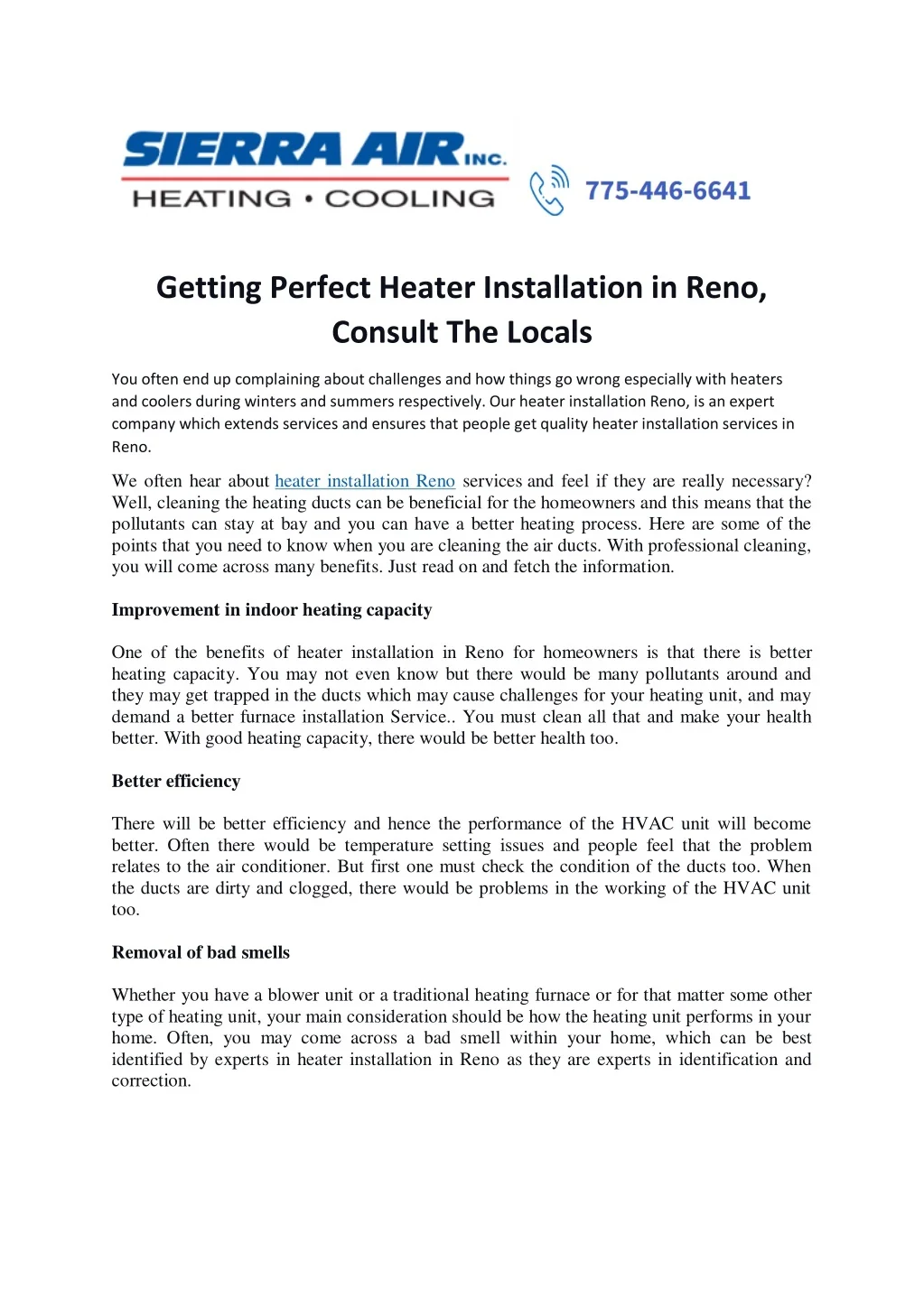 PPT - Getting Perfect Heater Installation in Reno PowerPoint ...