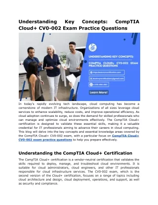 Understanding Key Concepts_ CompTIA Cloud  CV0-002 Exam Practice Questions