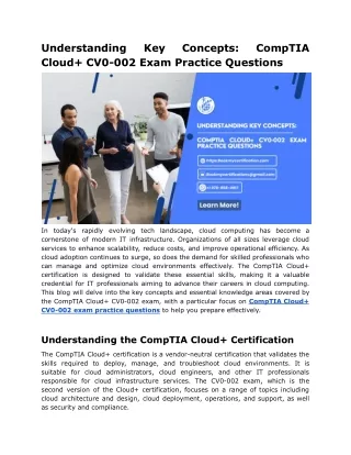 understanding cloud cv0 002 exam practice
