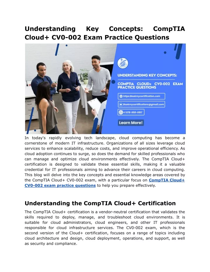 understanding cloud cv0 002 exam practice