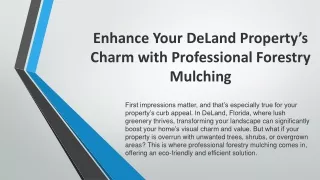 Enhance Your DeLand Property’s Charm with Professional Forestry