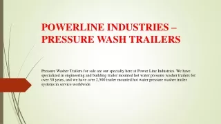 Best Pressure Wash Trailers for Efficient Cleaning Services | Powerline Industries