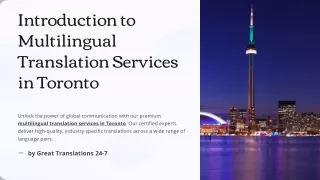 Your Multilingual Translation Solution in Toronto