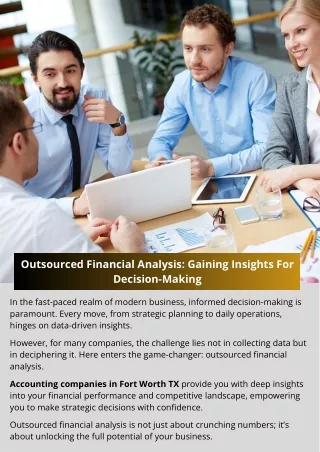 Outsourced Financial Analysis Gaining Insights For Decision-Making