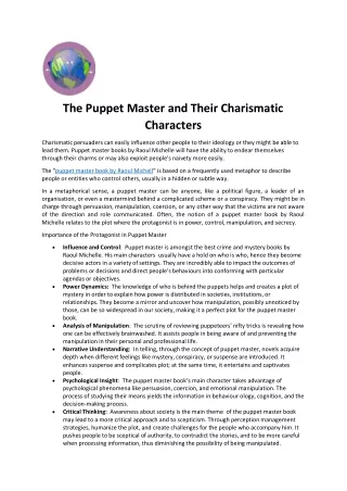 The Puppet Master and Their Charismatic Characters