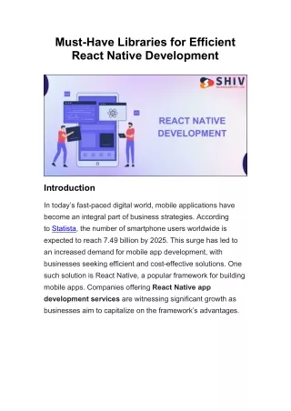 Ultimate Guide to Essential React Native Libraries