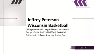 Jeffrey Peterson - Wisconsin Basketball - A Committed Expert
