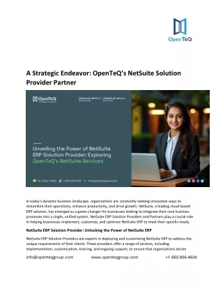 A Strategic Endeavor: OpenTeQ’s NetSuite Solution Provider Partner