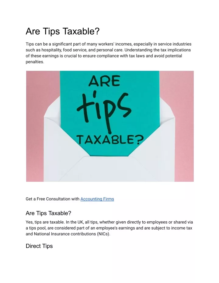 are tips taxable