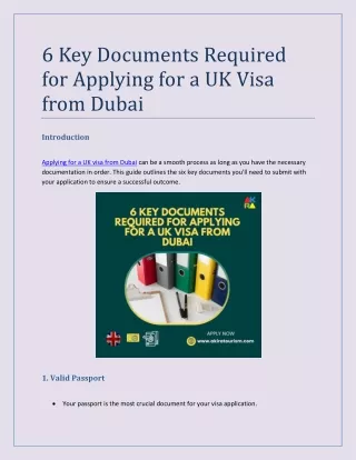 6 Key Documents Required for Applying for a UK Visa from Dubai
