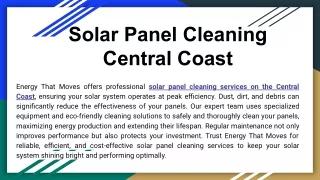 Solar Panel Cleaning Central Coast