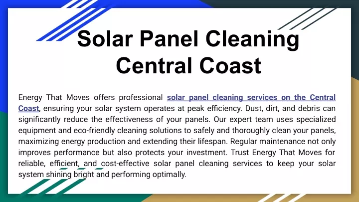 solar panel cleaning central coast