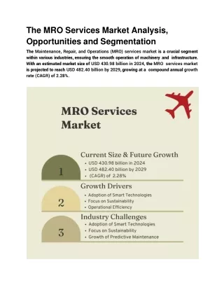 MRO Services Market Analysis, Opportunities and Segmentation
