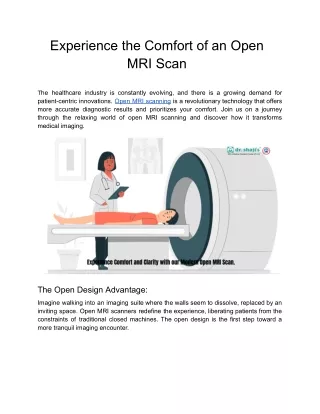 Experience the Comfort of an Open MRI Scan