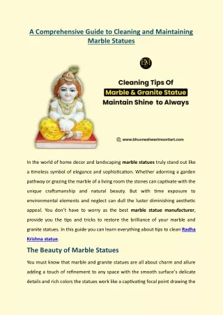 A Comprehensive Guide to Cleaning and Maintaining Marble Statues