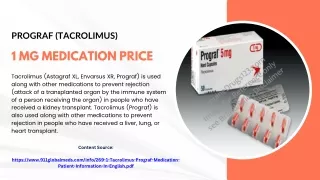 Prograf (Tacrolimus) 1 mg Medication Price