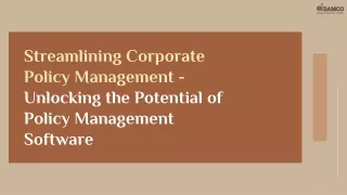 Streamlining Corporate Policy Management - Unlocking the Potential of Policy Management Software