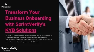 Why Choose SprintVerify's KYB Solutions