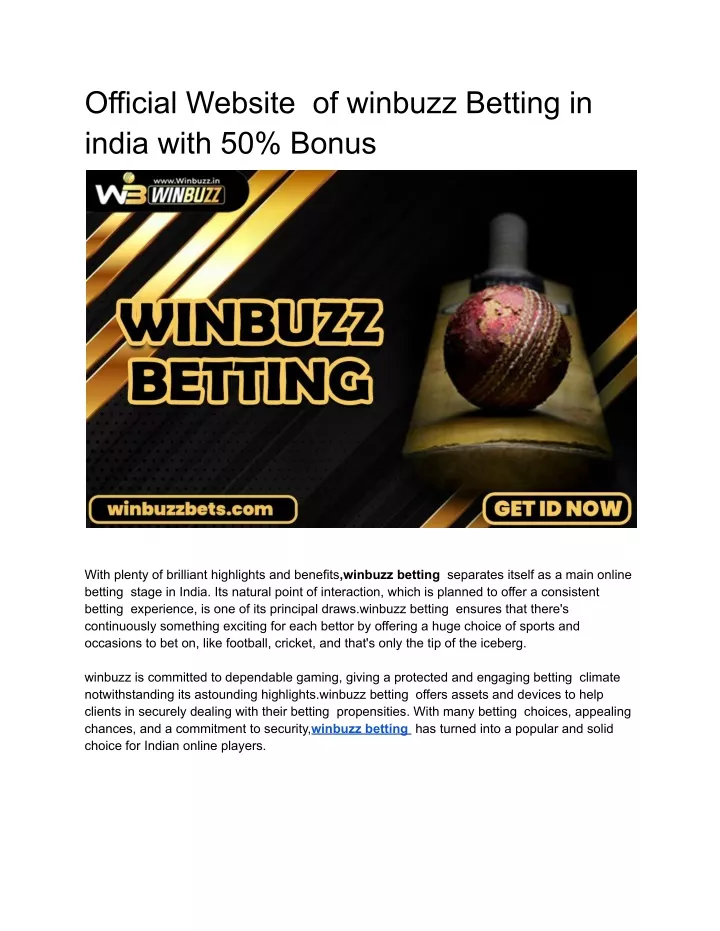 official website of winbuzz betting in india with