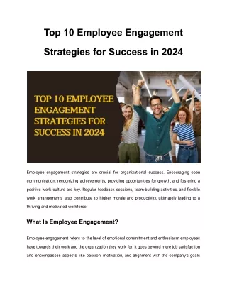 Top 10 Employee Engagement Strategies for Success in 2024