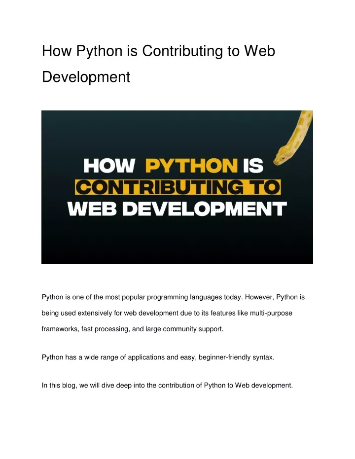 how python is contributing to web