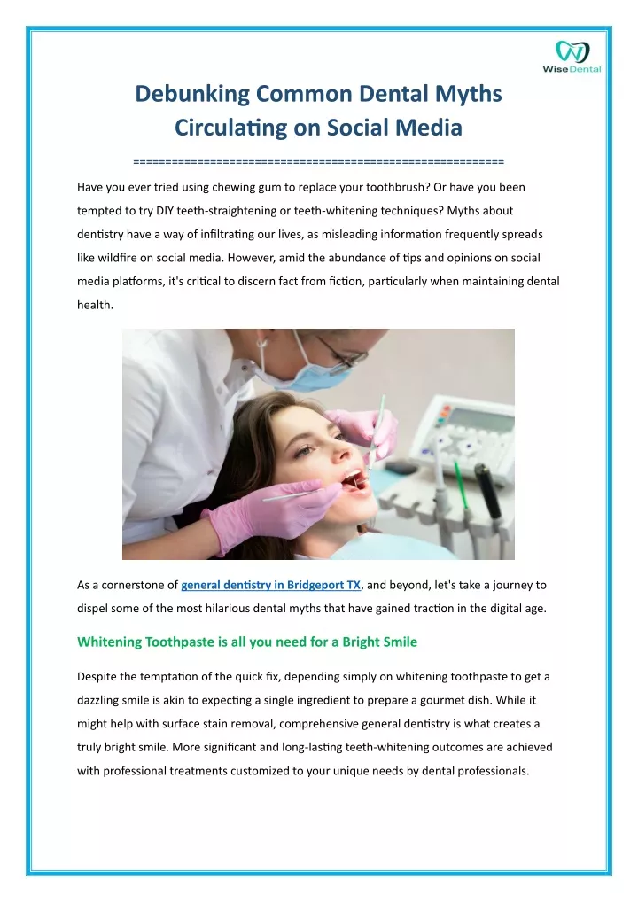 debunking common dental myths circulating