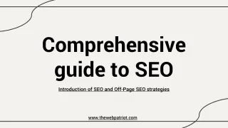 Comprehensive guide to SEO