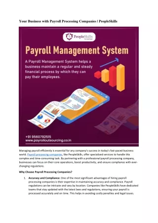 Your Business with Payroll Processing Companies