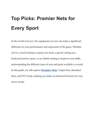 Top Picks_ Premier Nets for Every Sport