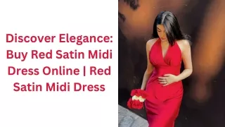Discover Elegance Buy Red Satin Midi Dress Online  Red Satin Midi Dress
