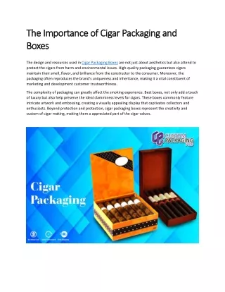 the importance of cigar packaging
