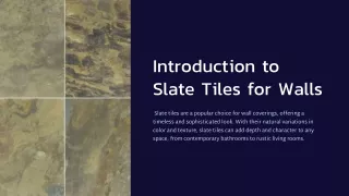 introduction to slate tiles for walls