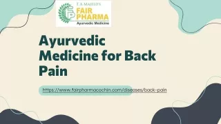 Ayurvedic Medicine for Back Pain