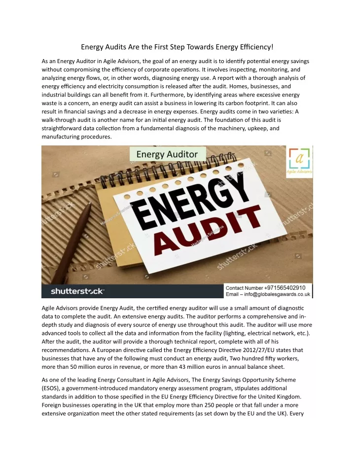 energy audits are the first step towards energy