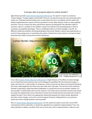 is europe able to properly adjust its carbon