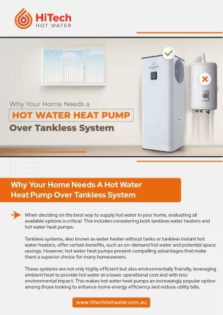 Why Your Home Needs A Hot Water Heat Pump Over Tankless System