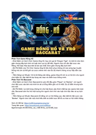 Hướng Dẫn Chi Tiết Chơi Game Rồng Hổ Tại VN88 Toys
