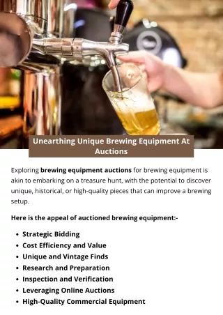 Unearthing Unique Brewing Equipment At Auctions