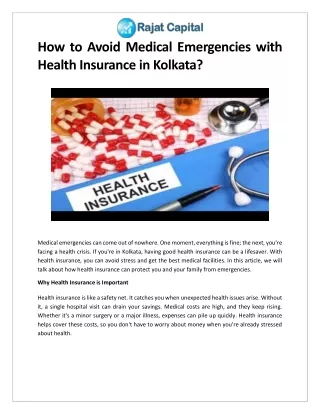 How to Avoid Medical Emergencies with Health Insurance in Kolkata