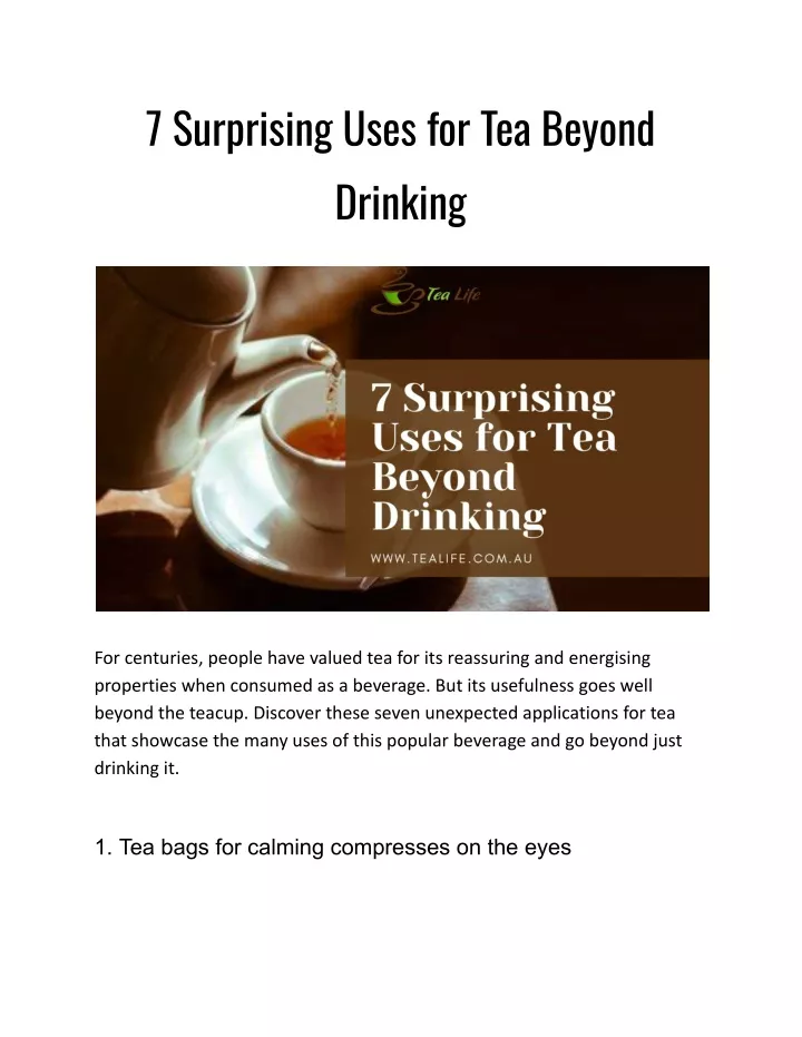 7 surprising uses for tea beyond drinking