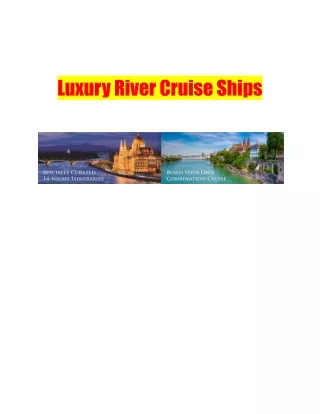 Luxury River Cruise Ships
