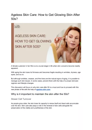 Ageless radiance_ Skincare secrets for glowing skin after 50s