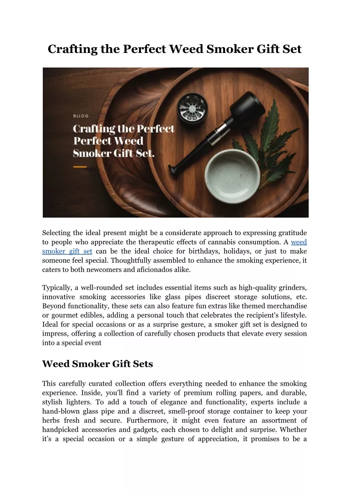 crafting the perfect weed smoker gift set