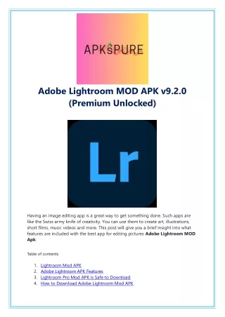 Adobe Lightroom MOD APK v9.2.0 (Premium Unlocked)