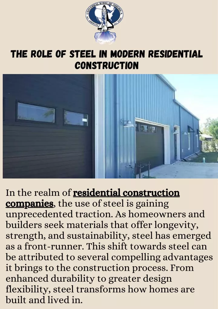 the role of steel in modern residential