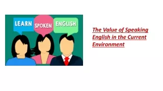 the value of speaking english in the current