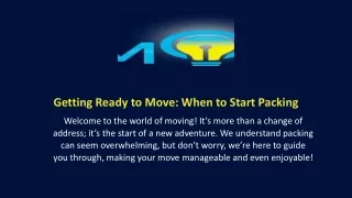 getting ready to move when to start packing