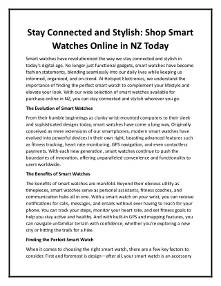 Stay Connected and Stylish - Shop Smart Watches Online in NZ Today