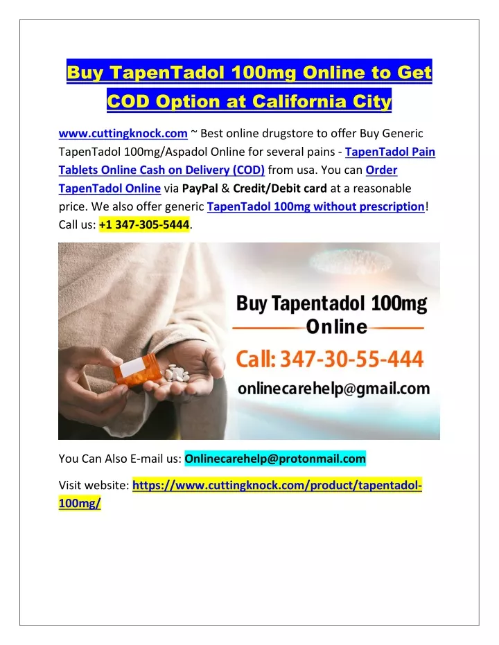 buy tapentadol 100mg online to get cod option